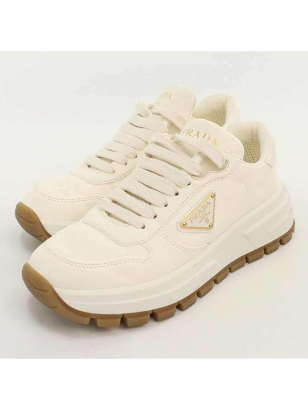 Prada Prax 01 Leather Triangle Logo Sneakers Lambskin